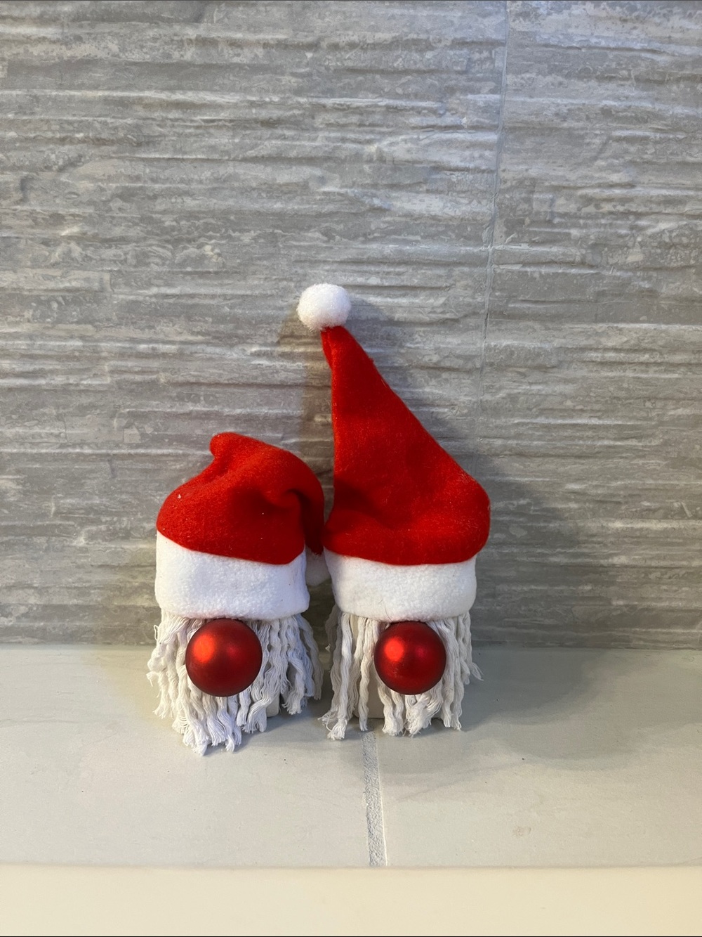 Festive Red and White Holiday Gnome Pair